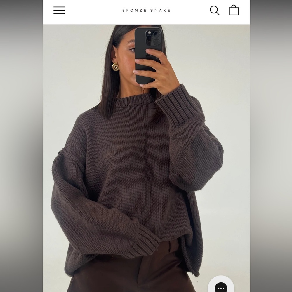 Bronze Snake Shop Nikova knit Brown Sweater 100% cotton